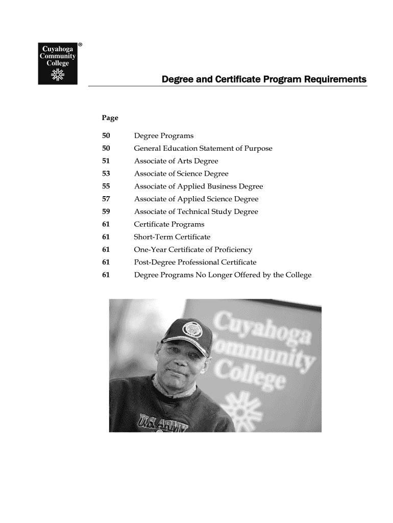 Fillable Online tric Degree and Certificate Program Requirements tri