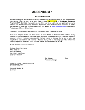 fillable online co okaloosa fl addendum 1 notice to bidders bids quotes