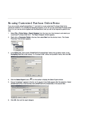 Re-using Customized Purchase Orders Forms
