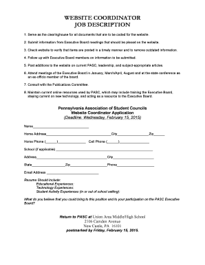 Website Coordinator Job DescriptionDOC