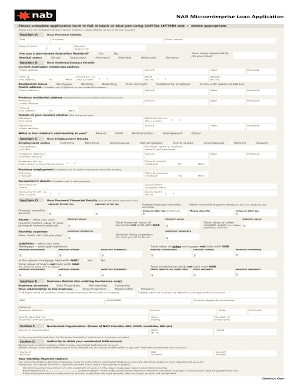 NAB Microenterprise Loan Application