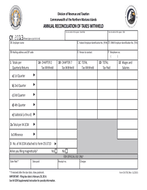 CNMI Annual Reconciliation of Taxes Withheld