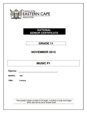 National Senior Certificate Grade 11 Music P1 Exam
