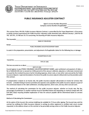 Texas Public Insurance Adjuster Contract