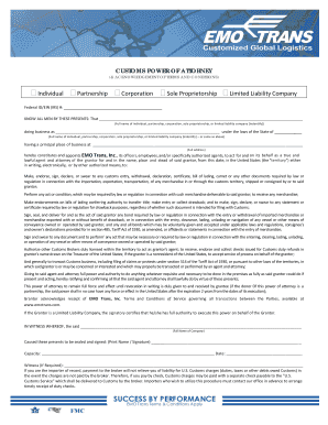 Customs Power of Attorney