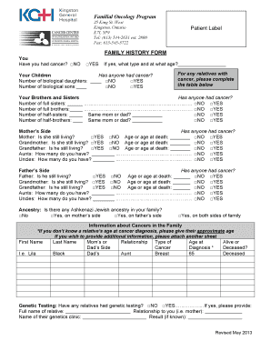 Family History Cancer Form