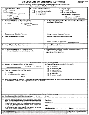 SF-LLL Disclosure of Lobbying Activities