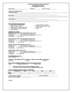 Lutheran Child and Family Services Discharge Summary