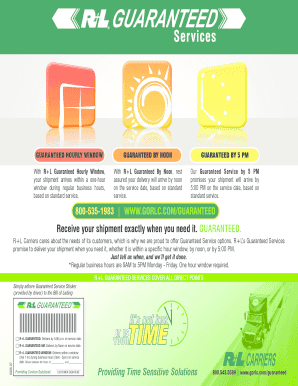 R+L Guaranteed Service Agreement