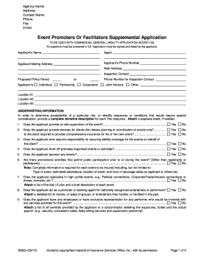 Event Promoters Supplemental Application