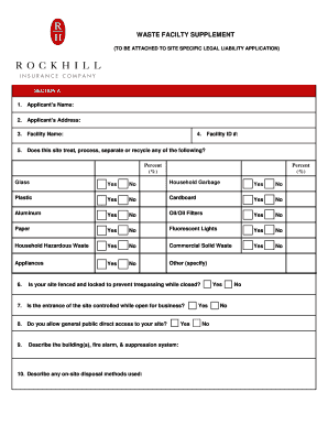 Waste Facility Supplement Form