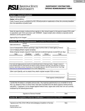 Independent Contractor Expense Reimbursement Form
