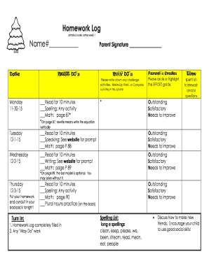 Homework Log
