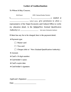 Letter of Authorization