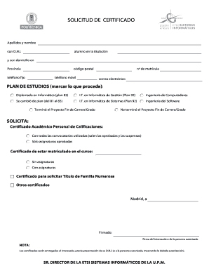 Solicitud de Certificado