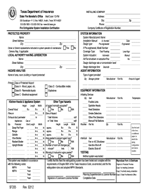 Texas Fire Extinguisher System Installation Certification