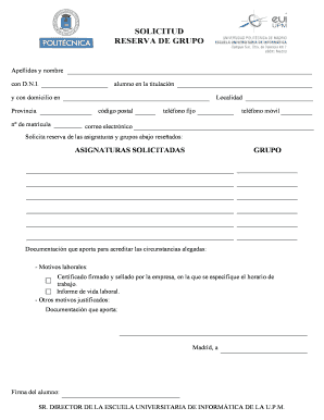 Solicitud de Reserva de Grupo