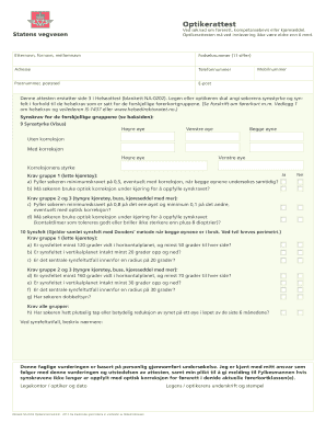 Optician Certificate for Driver's License