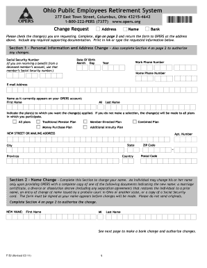 Ohio Public Employees Retirement System Change Request Form