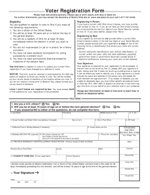Ohio Voter Registration Form