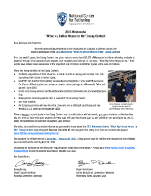 Father's Day Essay Contest Entry Form