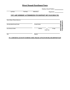 Direct Deposit Enrollment Form