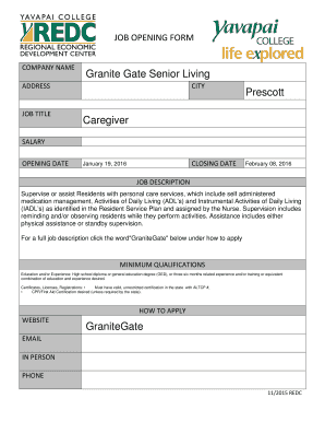 Job Opening Form
