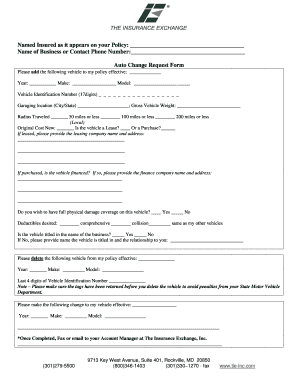 Auto Change Request Form