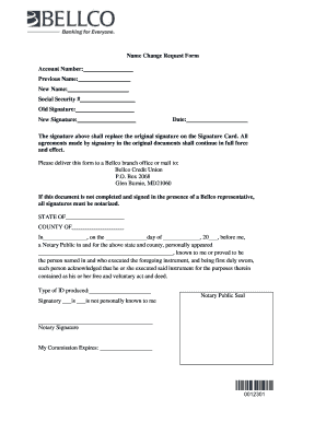 Name Change Request Form