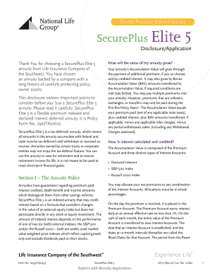 SecurePlus Elite 5 Annuity Application