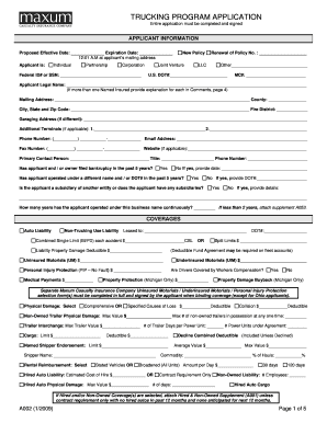 Trucking Program Application