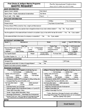 Boat and PWC Insurance Quote Request