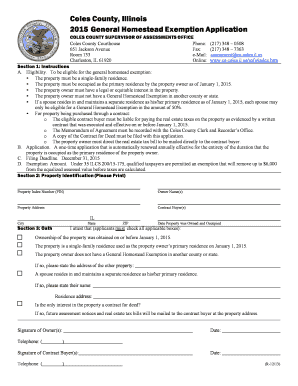 2015 General Homestead Exemption Application