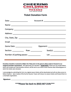 Ticket Donation Form