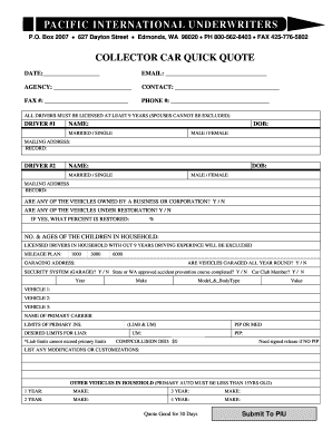Collector Car Quick Quote