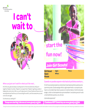Formulario de registro de Girl Scouts