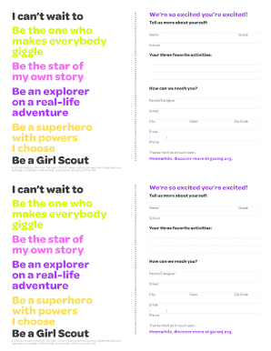 Girl Scouts Registration Form