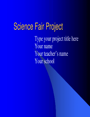 Science Fair Project Form