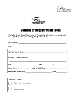 Volunteer Registration Form