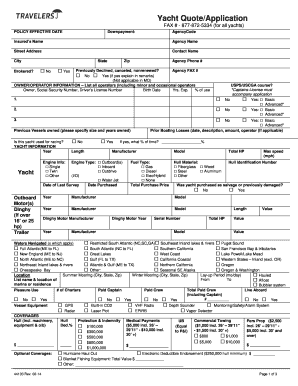 Yacht Insurance Application Form