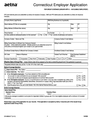 Connecticut Employer Application for Group Coverage