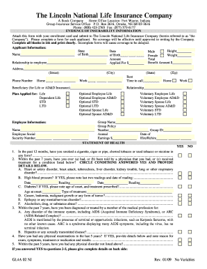 Evidence of Insurability Form