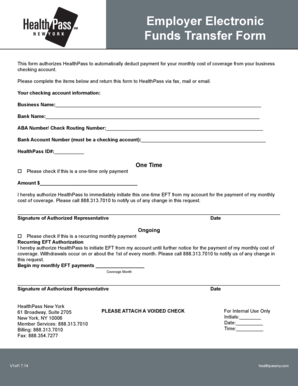 Employer Electronic Funds Transfer Form