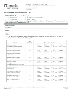 Fee Override Disclosure Form - NY