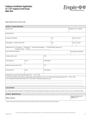 New York Small Group Employer Enrollment Application