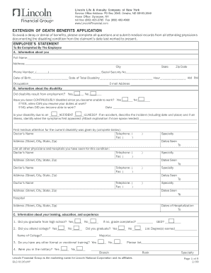 Extension of Death Benefits Application