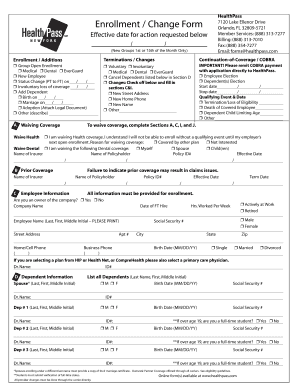 HealthPass Enrollment Change Form