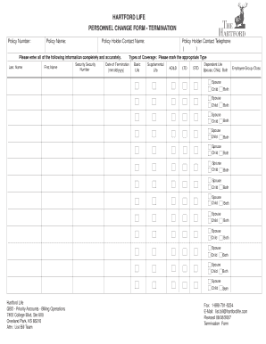 Hartford Life Termination Form