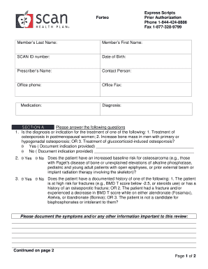 Forteo Prior Authorization Form