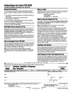 California Form FTB 3522